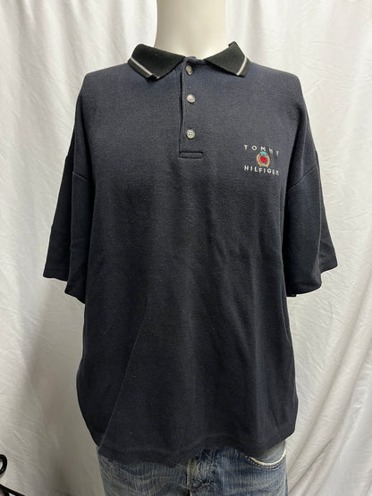 L - Tommy Hilfiger 90s Ribbed Polo Tee