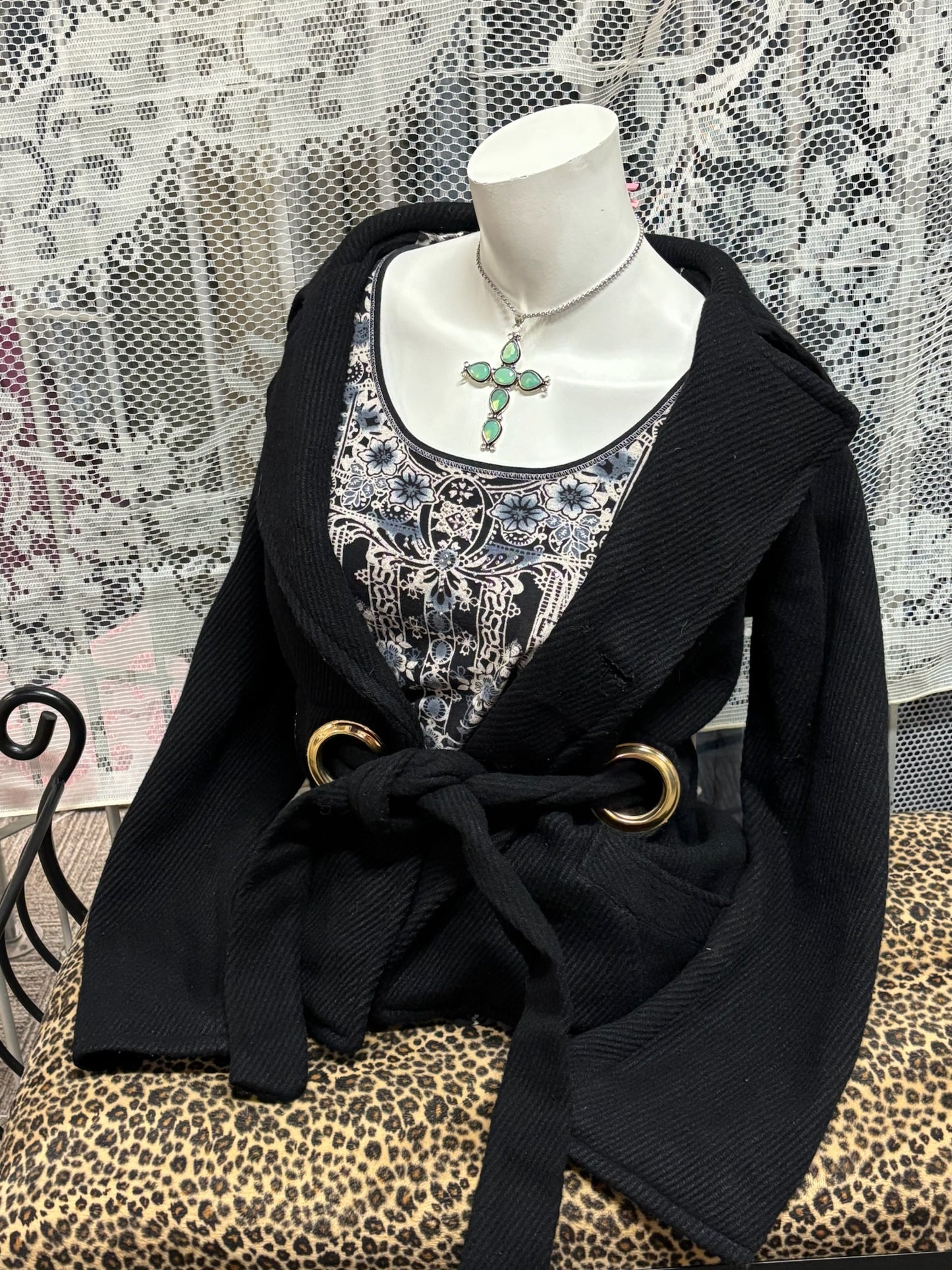 XS - Baby Phat Wide Collar Tie Short Jacket