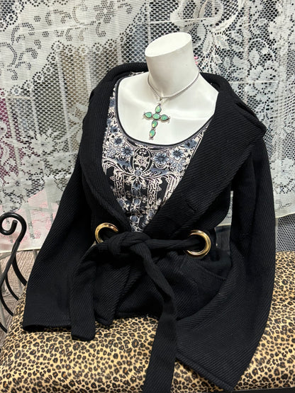 XS - Baby Phat Wide Collar Tie Short Jacket