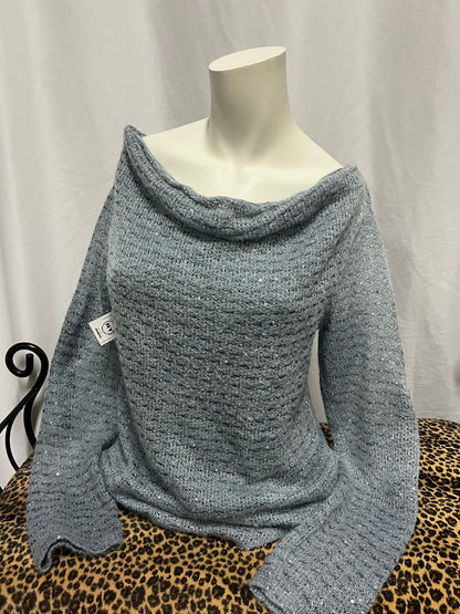 L - New Collection 2000s Sequin Drape Sweater Top