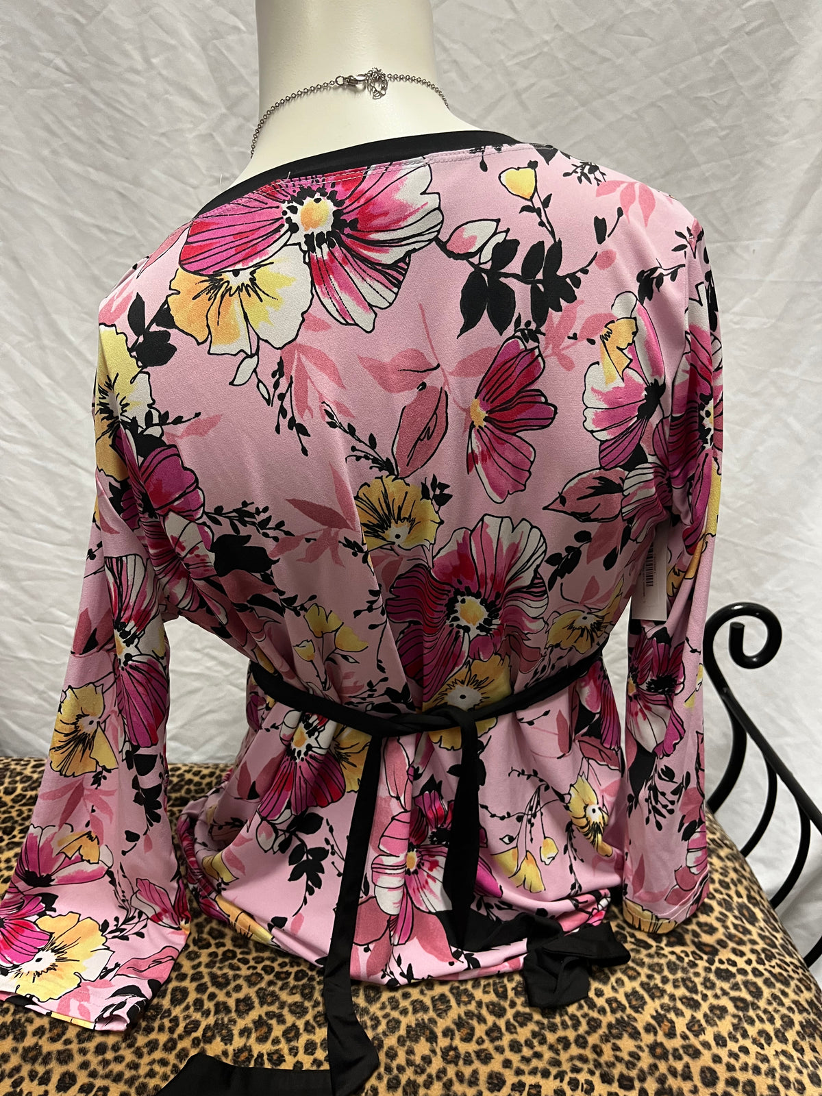 L - Mother Y2K Pink Floral Tie Blouse