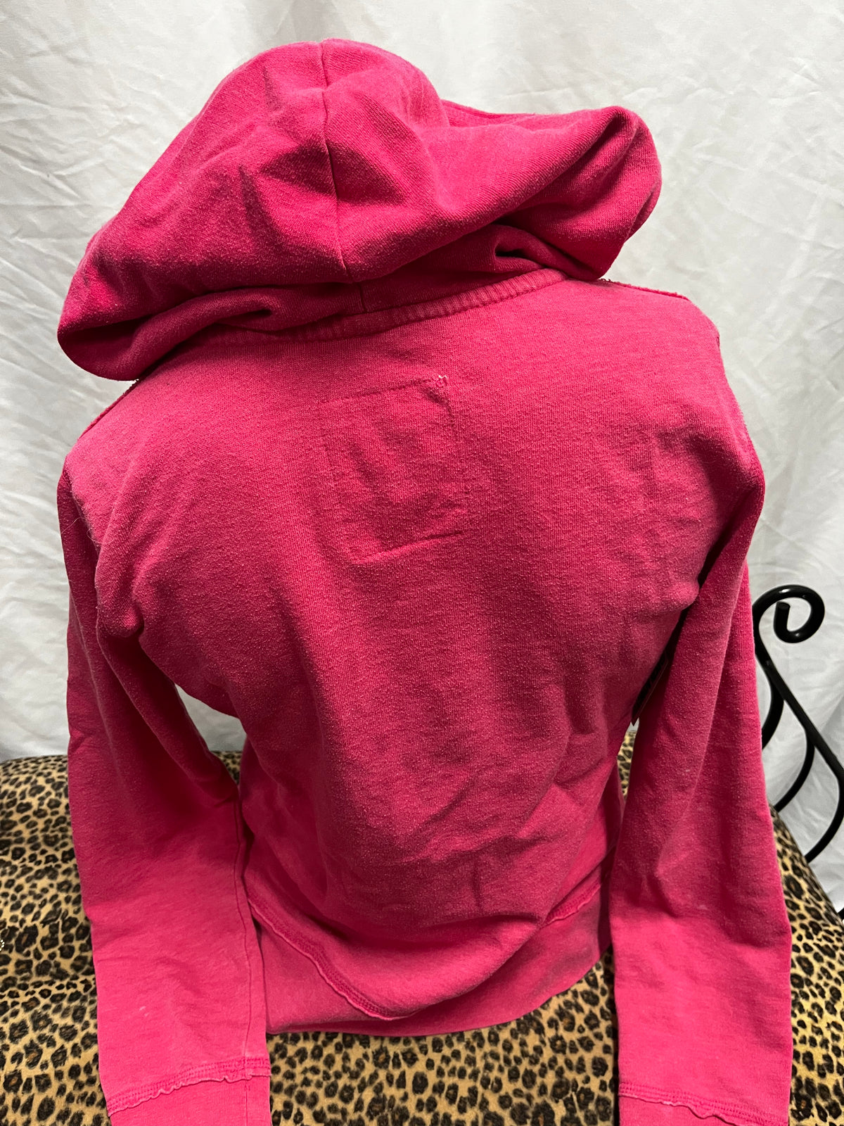 M - Aeropostale 2010s Pink Applique Zip Hoodie