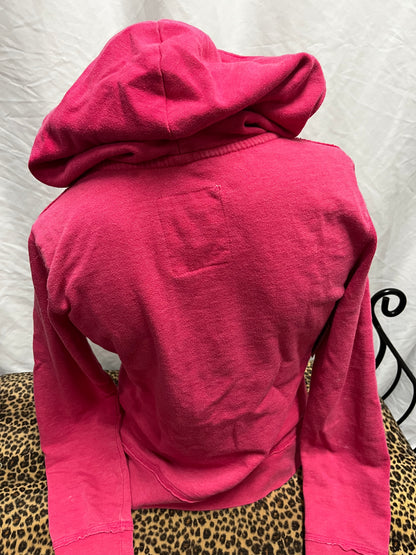 M - Aeropostale 2010s Pink Applique Zip Hoodie