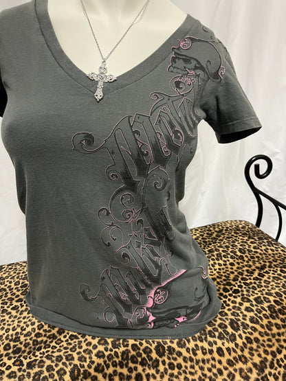 S/M - Metal Mulisha V-Neck Graphic Top
