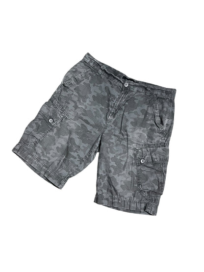 34" - Calvin Klein 2000s Grey Camouflage Cargo Shorts