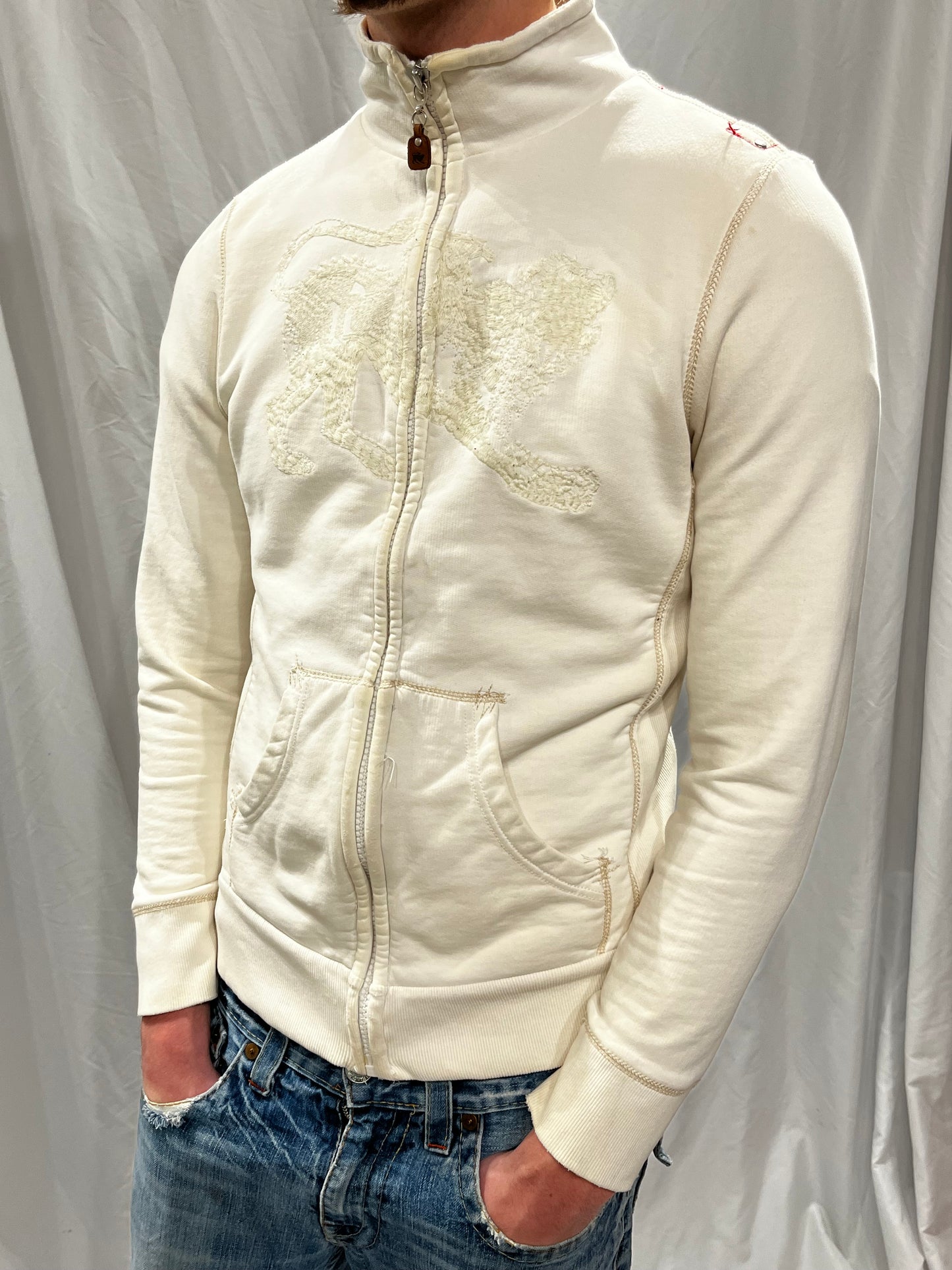 M - Parasuco Y2K Contrast Stitch Zip Sweatshirt