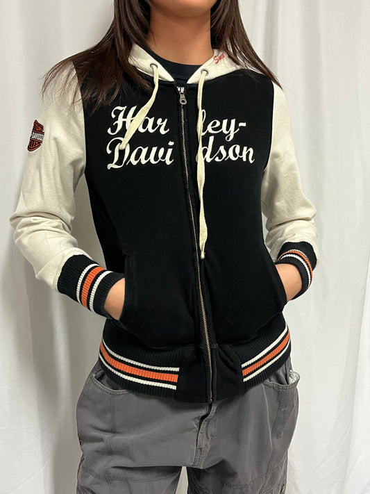S - Harley Davidson Embroidered Zip Hoodie Jacket