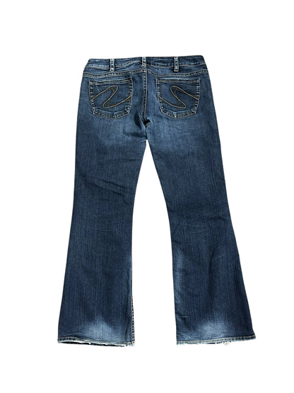34" - Silver Y2K Low Rise Flared Jeans