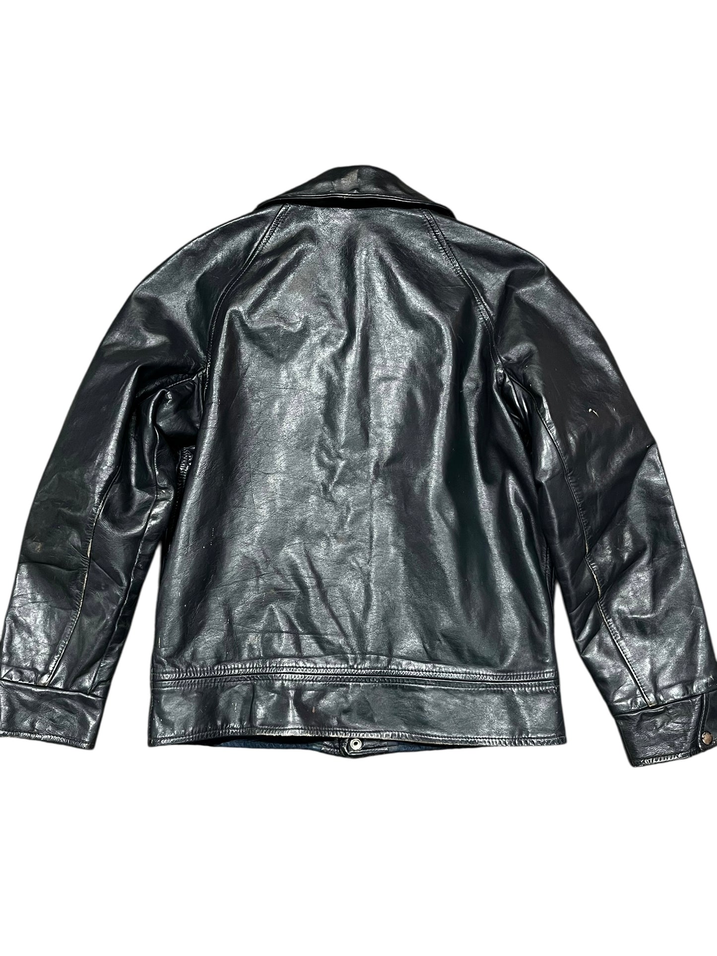 M - 1960s Seder Genuine Leather Car Coat Made In Canada