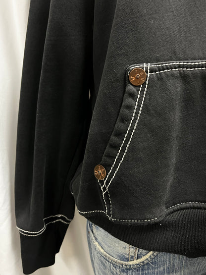 XL - True Religion Y2K Embroidered Spellout Zip Hoodie