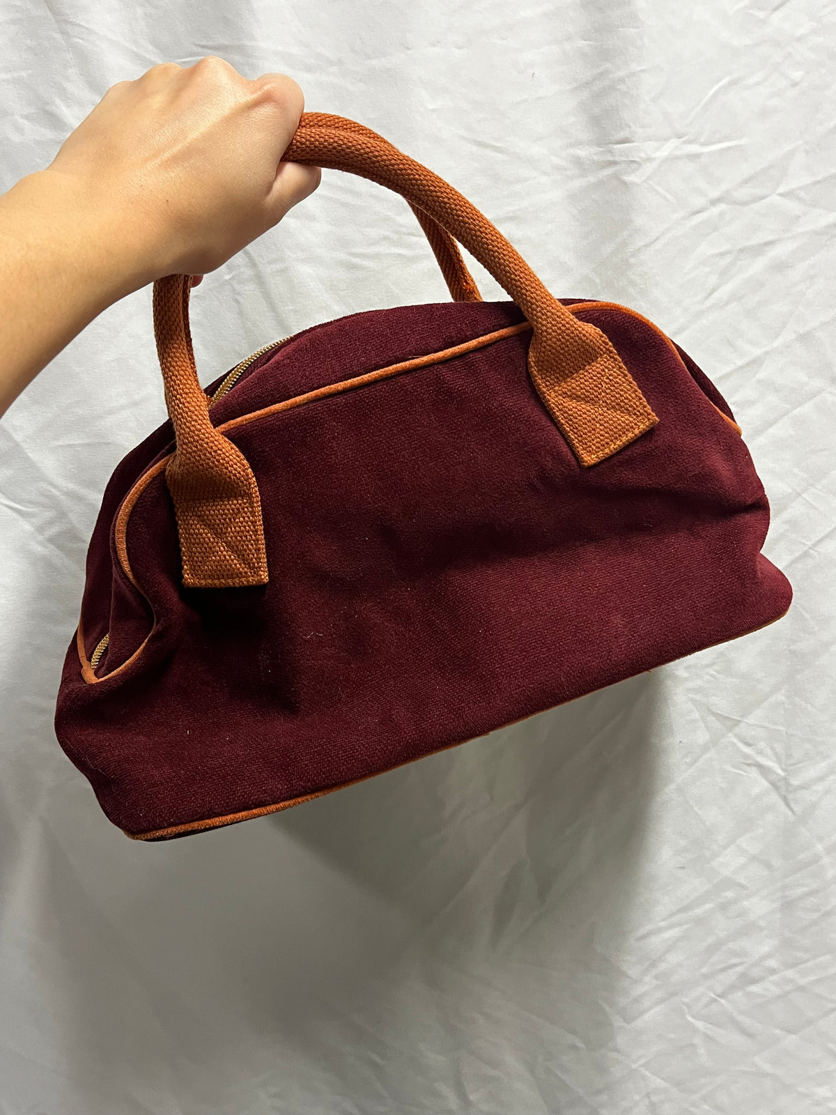 Purse - Victoria's Secret Burgundy + Gold Bowling Bag