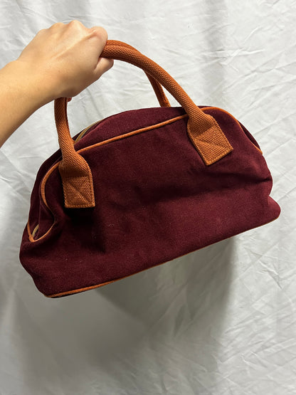 Purse - Victoria's Secret Burgundy + Gold Bowling Bag