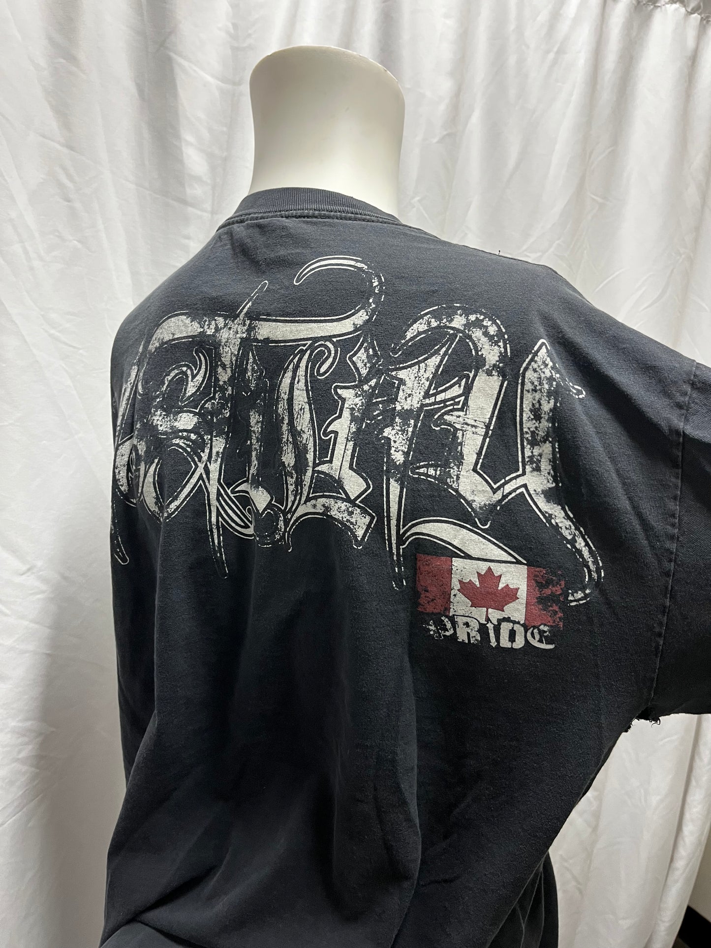 XL - Hostility 2000s Gothic Faded Graphic Tee