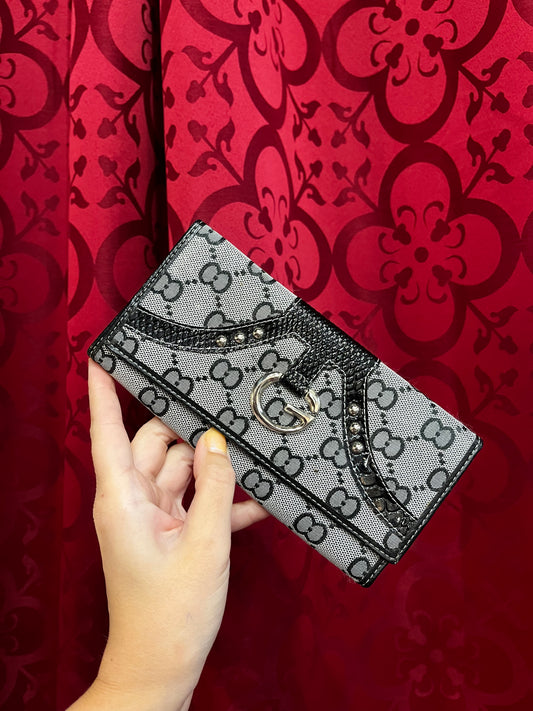 Wallet - Monogram + Studs Tri-Fold