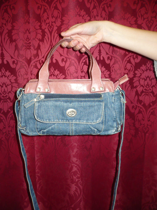 Joanne Denim + Pink Mini Purse