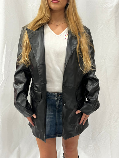 L - Mosphe 90s Faux Leather Jacket