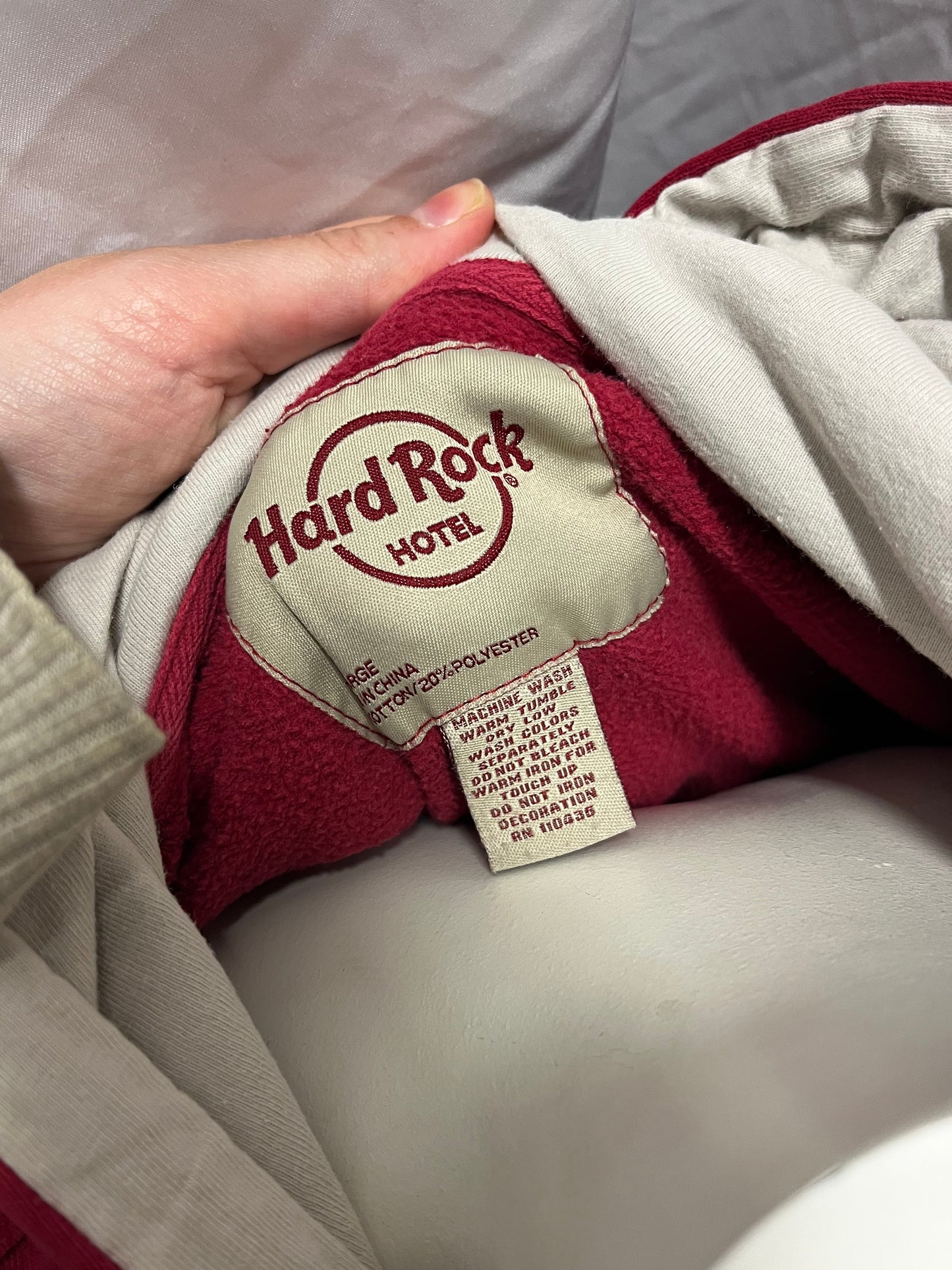 L/XL - Hard Rock Y2K Embroidered Zip Hoodie