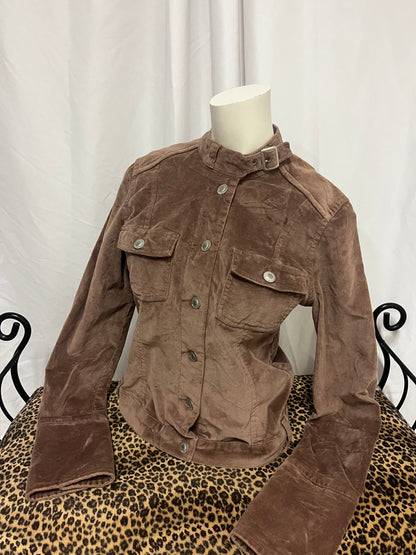 L - OK! Jeans Y2K Brown Velvet Buckle Jacket