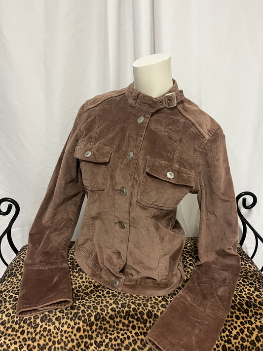 L - OK! Jeans Y2K Brown Velvet Buckle Jacket