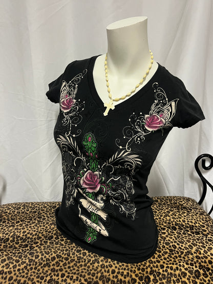 S - Atomic Doll Y2K AOP Graphic Top