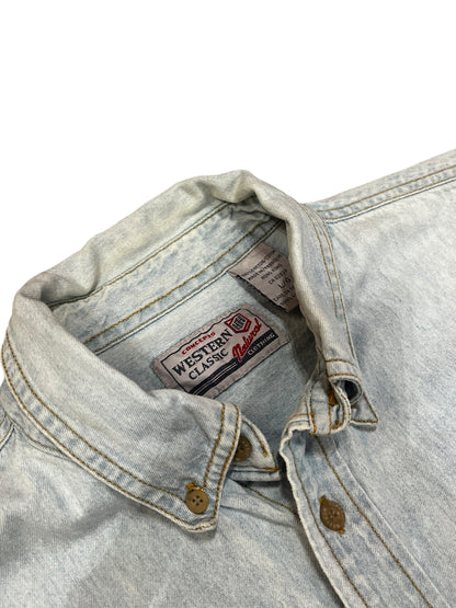 L - Western Classic 90s Trucking Light Wash Denim Button Down