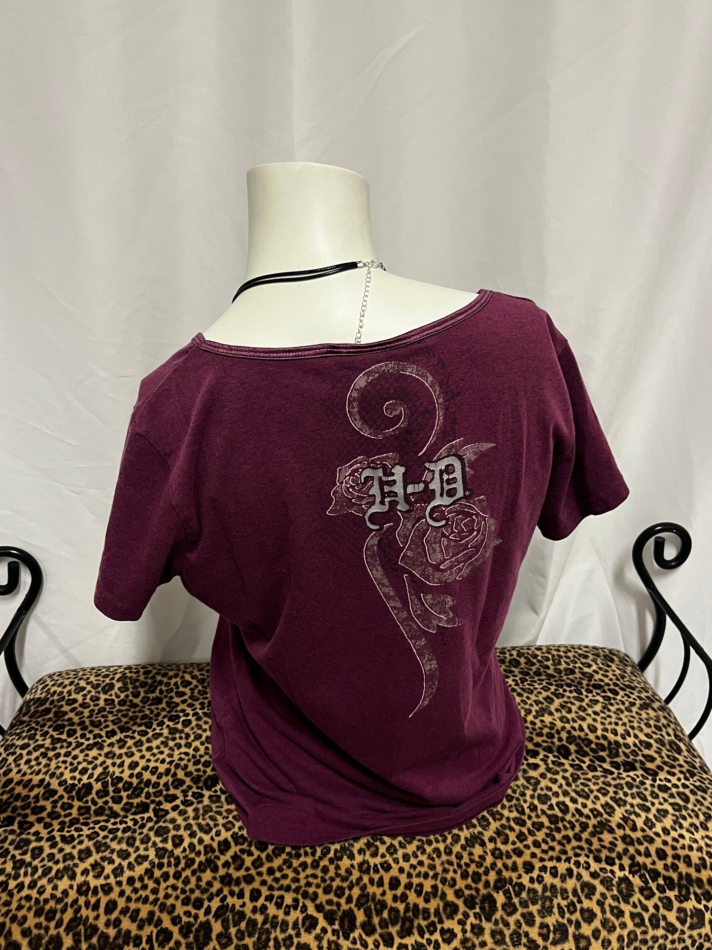 L - Harley Davidson Purple 2000s Graphic Top