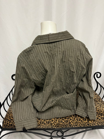 XL - Y2K Striped Office Blouse