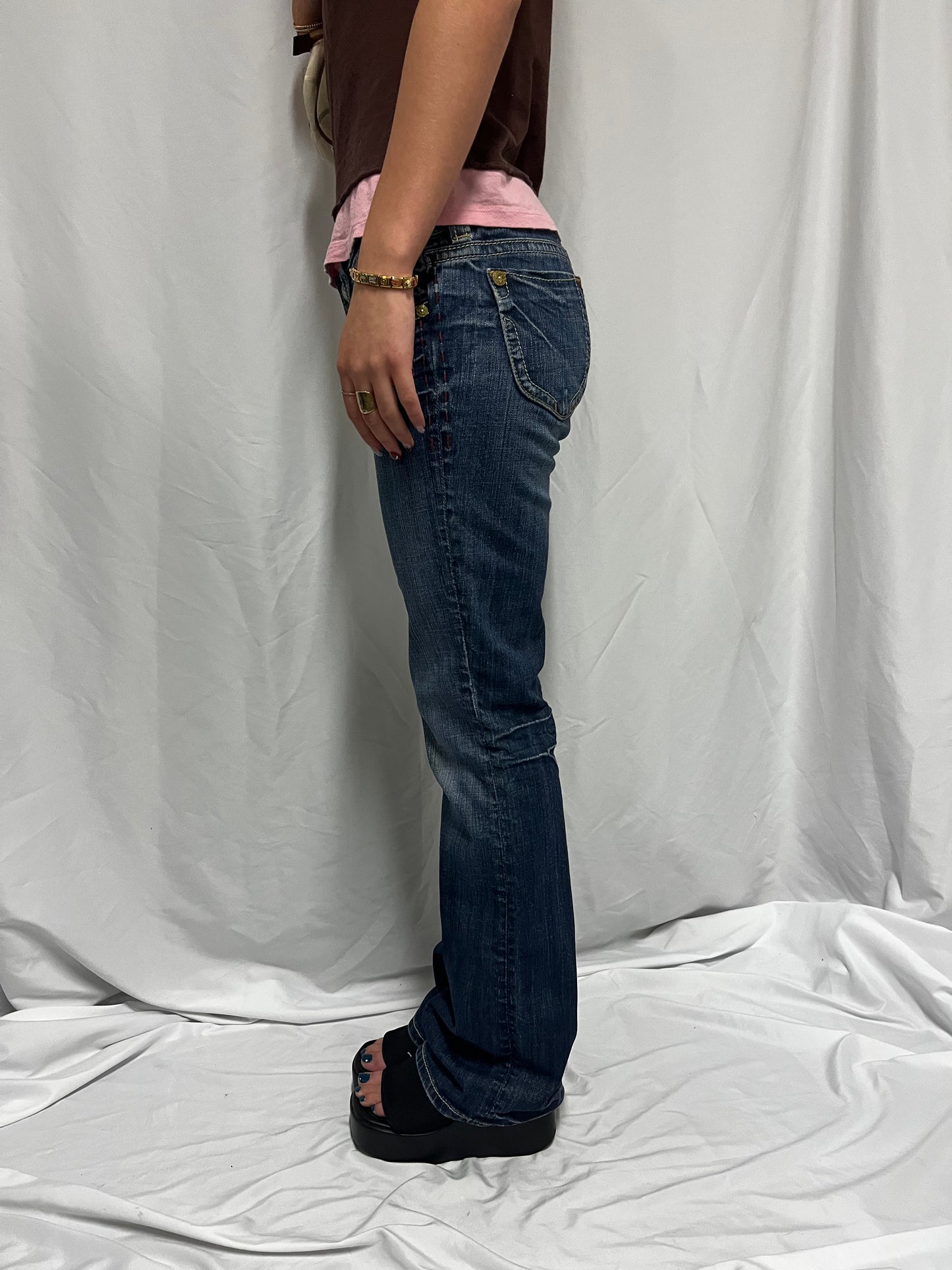 29" - Mek Denim Low-Rise Flared Jeans