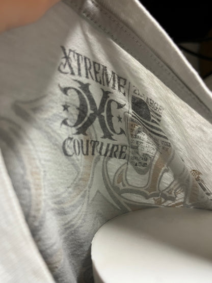 2XL - Xtreme Couture Y2K Grey AOP Graphic Tee