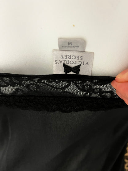 M - Victoria's Secret Black Lace Detail Slip Cami