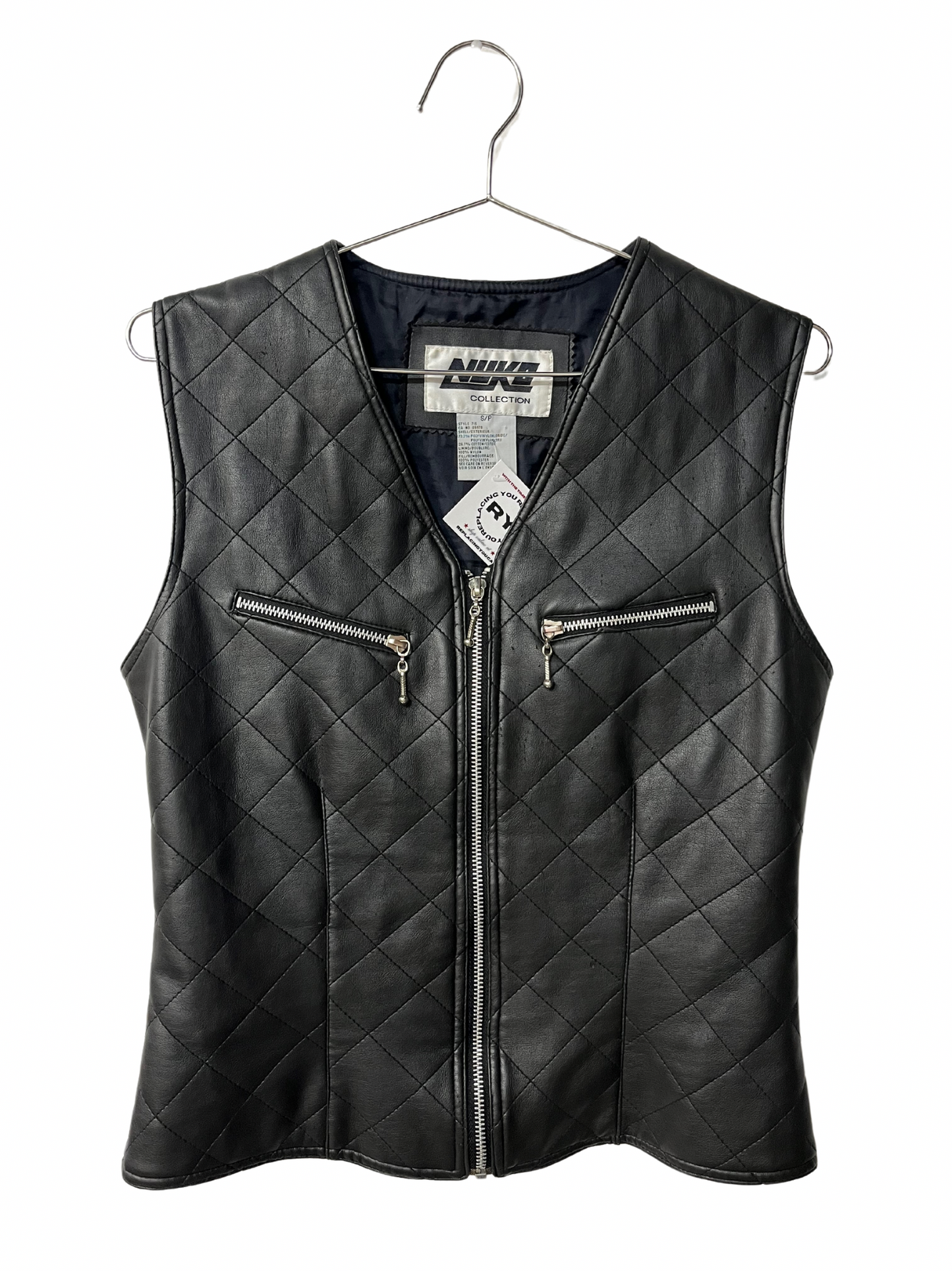 Nuko 90s Faux Leather Zip Vest Top