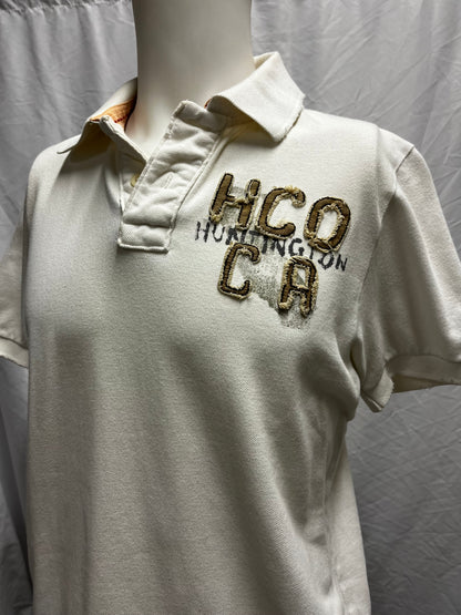 L - Hollister Y2K Applique + Back Hit Polo Tee