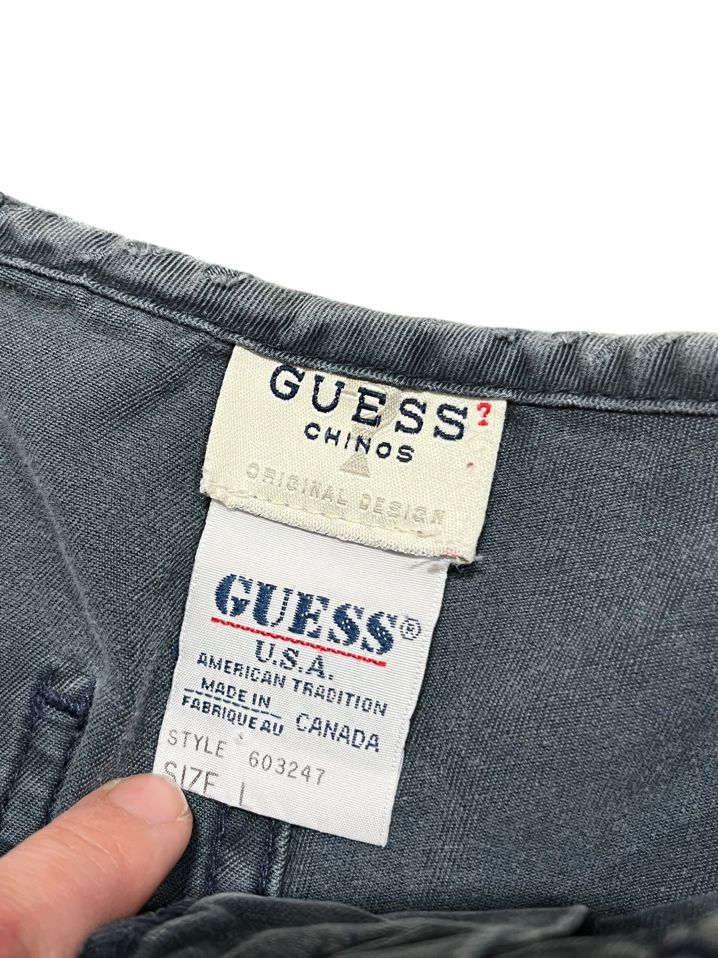 L - Guess 90s Chino Faded Drawstring Shorts