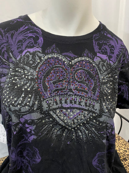 XXXL - W1 Rhinestone Gothic Graphic Tee