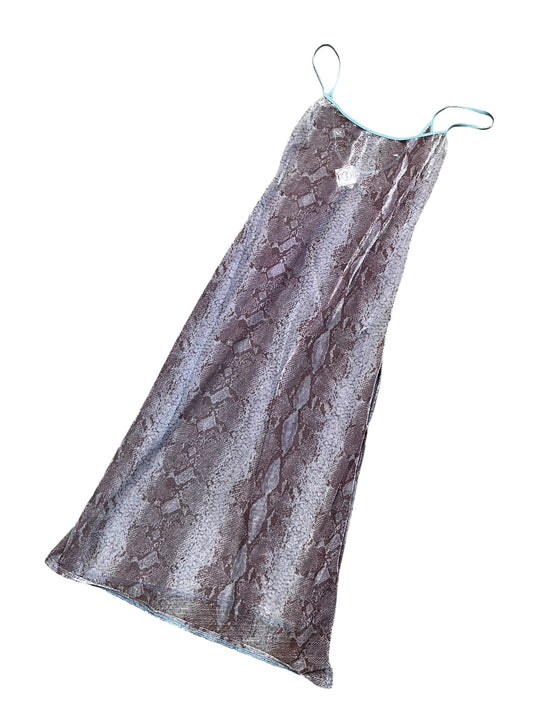 S - 90s Silk & Satin Sheer Snakeskin Nightgown