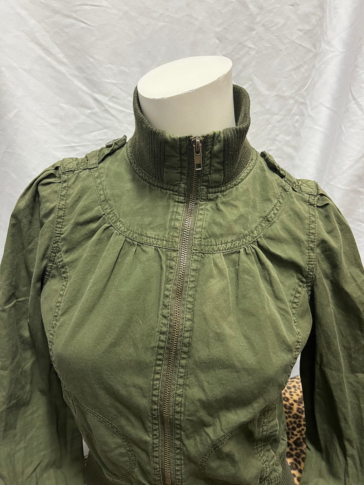 XS/S - 21 Y2K Army Green Cargo Light Zip Jacket