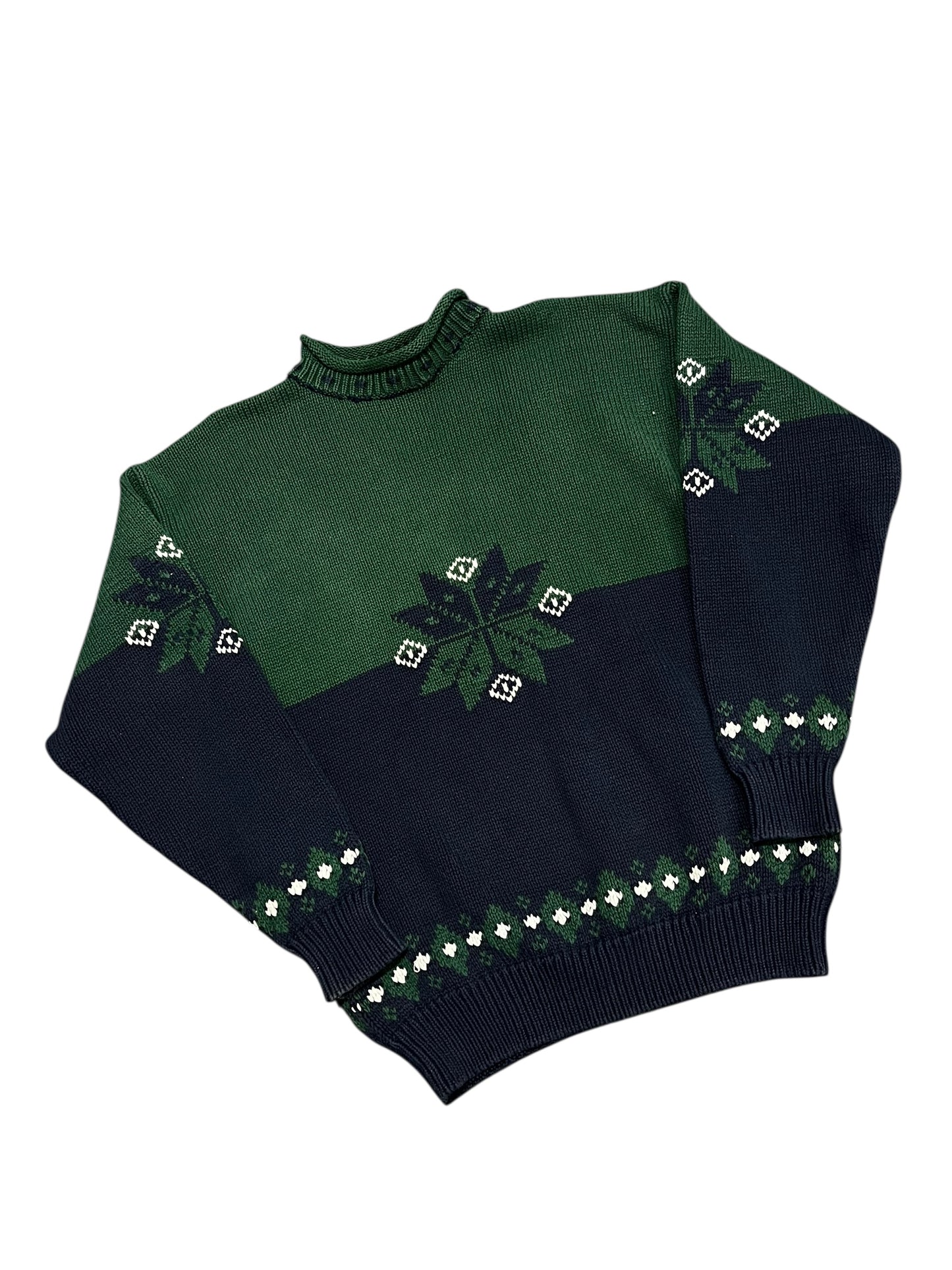 L - GAP Fair Isle 90s Heavy Cotton Knit Sweater