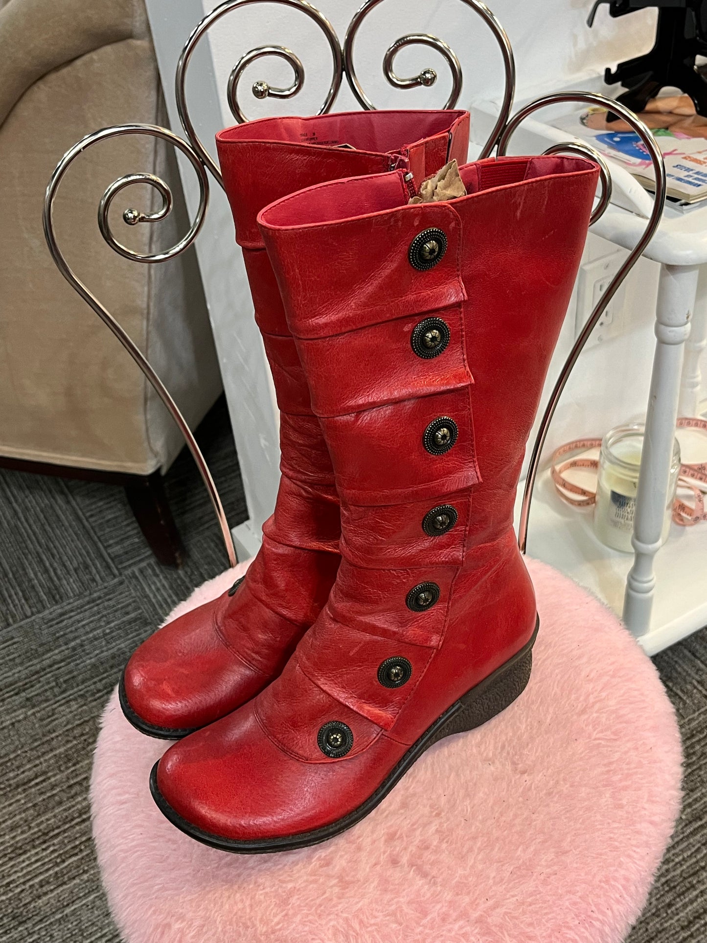 7.5 - Miz Mooz Red Leather High Boot