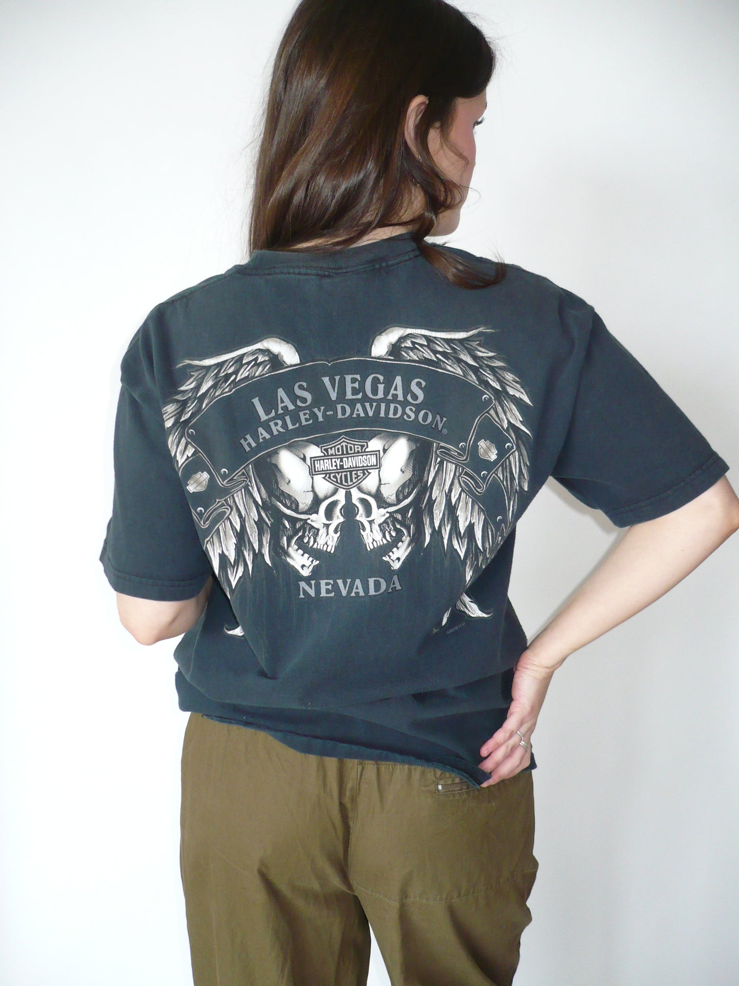 Harley Davidson Las Vegas Skulls + Wings Biker Tee