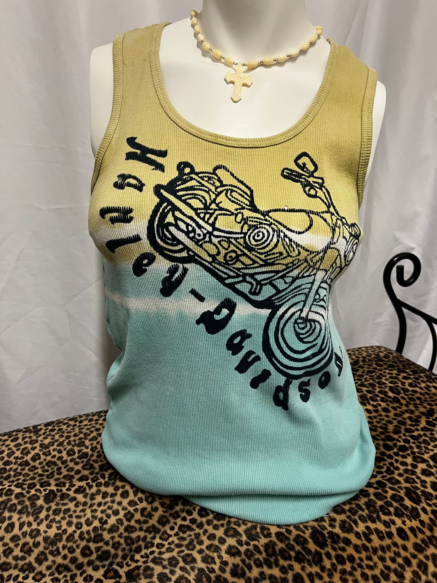 XL - Harley Davidson 2000s Tie-Dye Ribbed Graphic Top