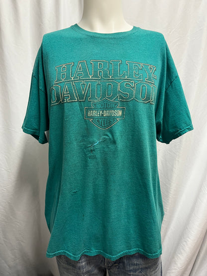 XL - Harley Davidson Teal Fayetteville Graphic Tee