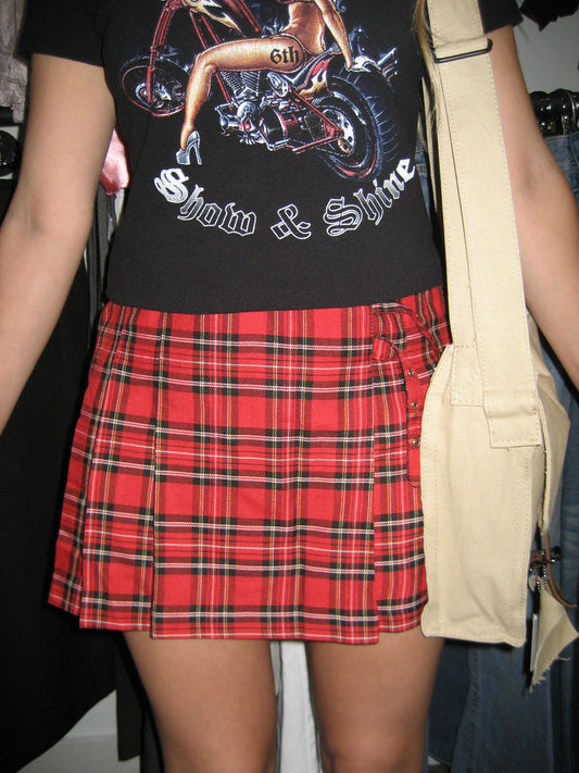 Smart Set Red Tartan Plaid Mini Skirt