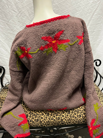 M/L - Altifibers Alpaca Wool Flower Sweater