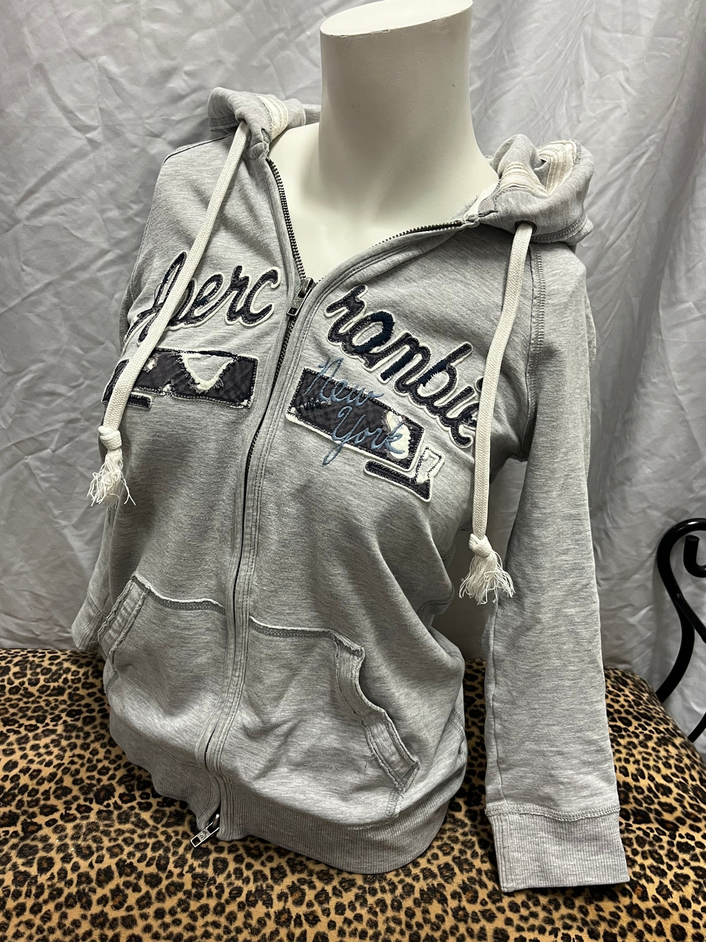 S - Abercrombie & Fitch Grey Zip Hoodie