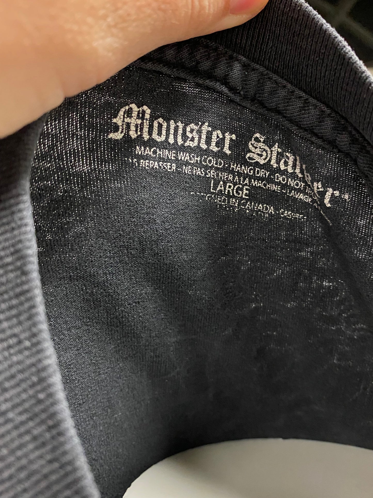 L - Monster Stalker Faded Gothic Graphic Tee