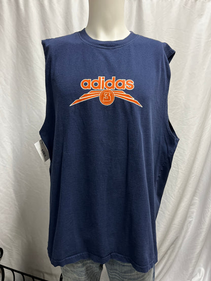 XL - Adidas Y2K Navy + Orange Tank Top