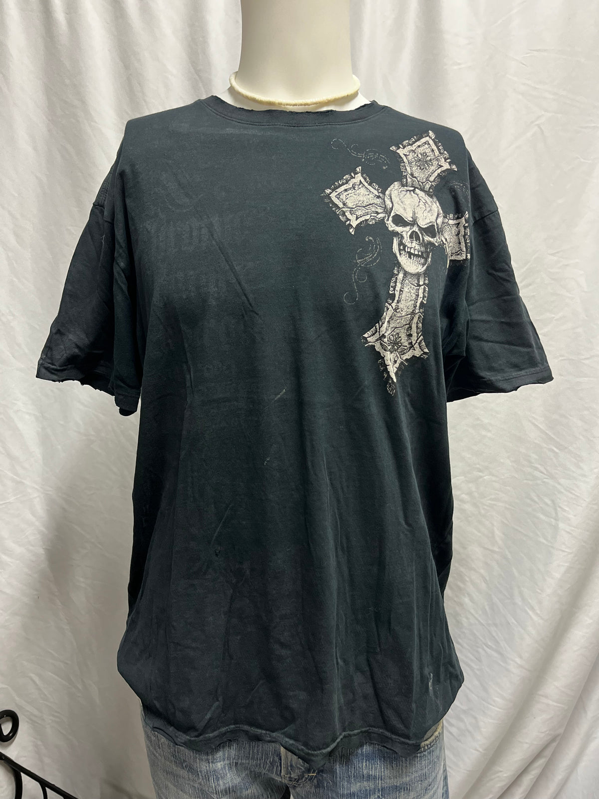 XL - Affliction Y2K Skull Double Sided Graphic Tee