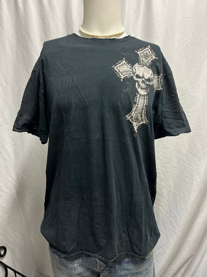 XL - Affliction Y2K Skull Double Sided Graphic Tee