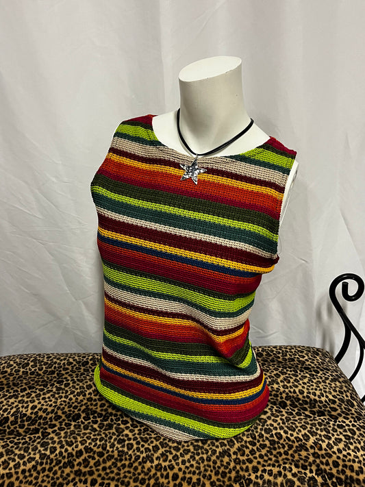 L - Ricki's 90s Striped Textured Tank Top