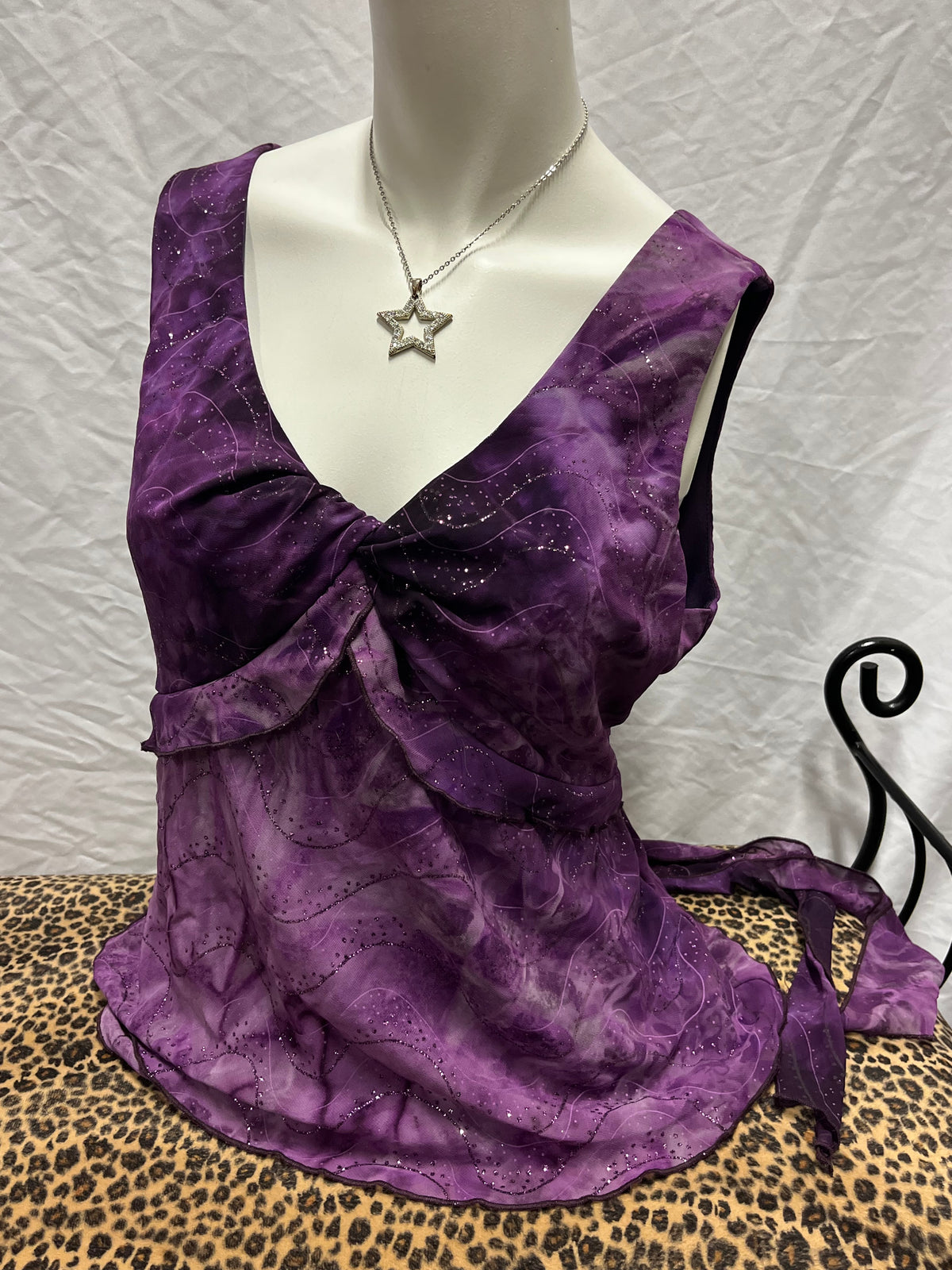 L - Studio 1940 Y2K Purple Shimmer Fairy Top